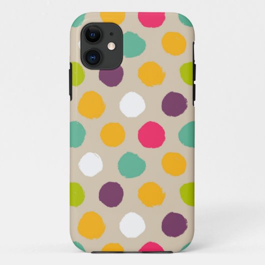 Door de hand getrokken puntpatroon van de polka Case-Mate iPhone case (Achterkant)