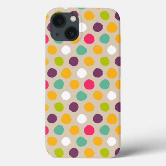 Door de hand getrokken puntpatroon van de polka Case-Mate iPhone case (Achterkant)