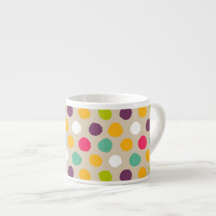 Door de hand getrokken puntpatroon van de polka espresso kop