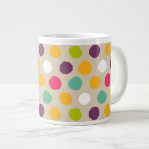 Door de hand getrokken puntpatroon van de polka grote koffiekop