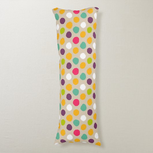 Door de hand getrokken puntpatroon van de polka lichaamskussen (Voorkant Verticaal)