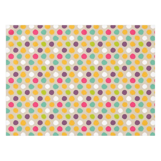 Door de hand getrokken puntpatroon van de polka tafelkleed (Voorkant (Horizontaal))