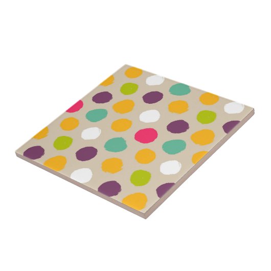 Door de hand getrokken puntpatroon van de polka tegeltje (Zijkant)