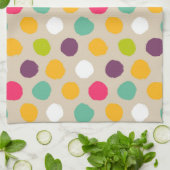 Door de hand getrokken puntpatroon van de polka theedoek (Gevouwen)