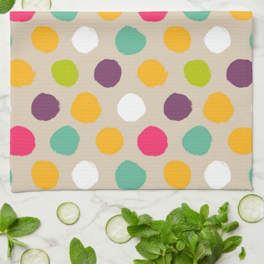 Door de hand getrokken puntpatroon van de polka theedoek (Gevouwen)