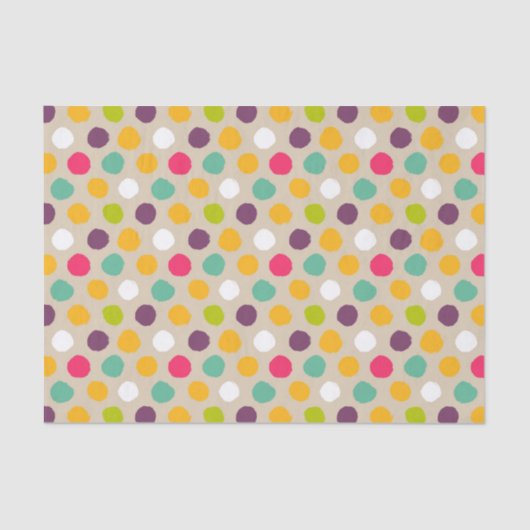 Door de hand getrokken puntpatroon van de polka tissuepapier (Voorkant)