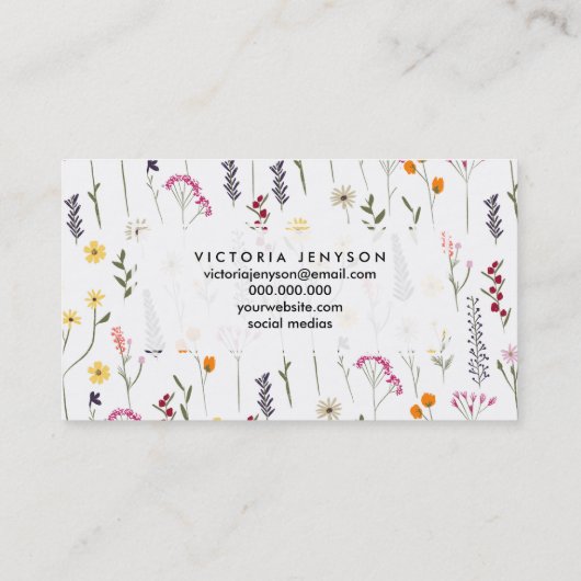 Door de hand getrokken schattige gedroogde samenge visitekaartje (Achterkant)