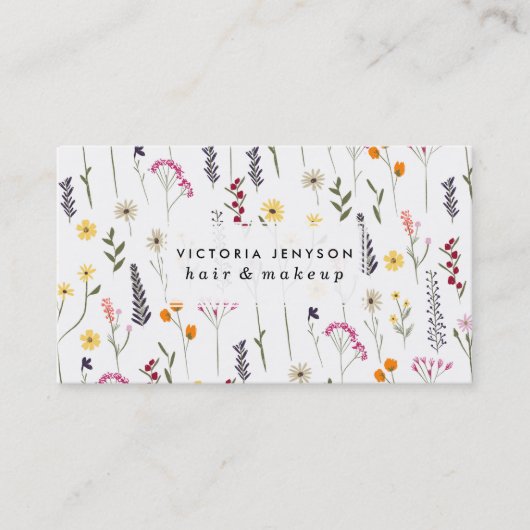 Door de hand getrokken schattige gedroogde samenge visitekaartje (Voorkant)