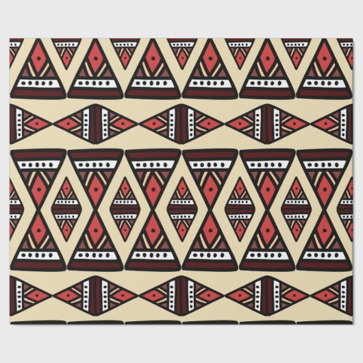 Door de hand getrokken stammodel van geometrische  cadeaupapier (Zoom)