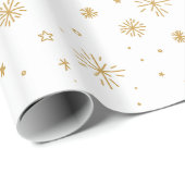 Door de hand getrokken sterren en sneeuwvlokken. M Cadeaupapier (Rol Hoek)