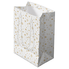 Door de hand getrokken sterren en sneeuwvlokken medium cadeauzakje