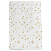 Door de hand getrokken sterren en sneeuwvlokken medium cadeauzakje (Achterkant)