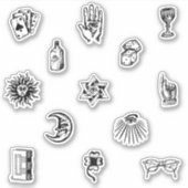 door de hand getrokken sticker set (Voorkant)