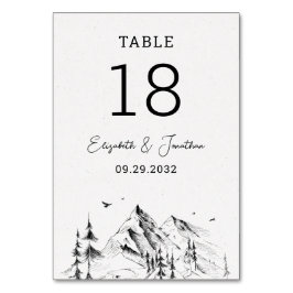 Door de hand getrokken tabelnummer van het gebergt kaart