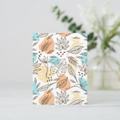 Door de hand getrokken tropisch patroon in de zome briefkaart (Staand voorkant)