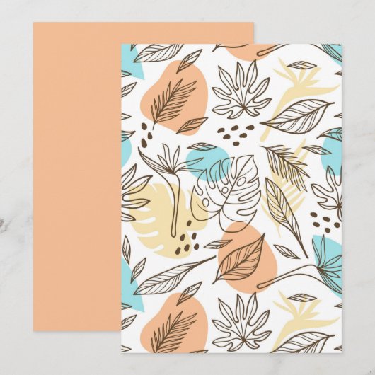 Door de hand getrokken tropisch patroon in de zome kaart (Voorkant / Achterkant)