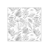 Door de hand getrokken tropisch patroon in de zome rubberstempel (Afrduk)