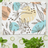 Door de hand getrokken tropisch patroon in de zome theedoek (Gevouwen)