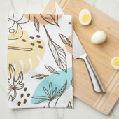 Door de hand getrokken tropisch patroon in de zome theedoek (Quarter Fold)