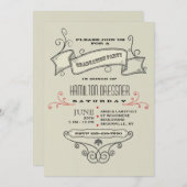 Door de hand getrokken uitnodiging van het Afstude (Voorkant / Achterkant)