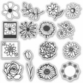 Door de hand getrokken ventilatorstickers | Zwart- Sticker (Voorkant)