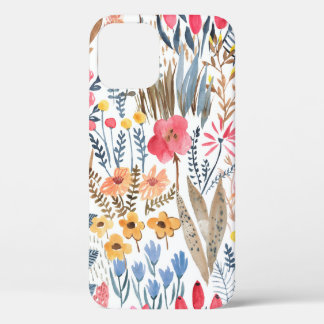 Door de hand getrokken waterverf naadloos floreel Case-Mate iPhone case