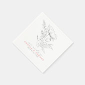 Door de hand getrokken wilde bloemen Elegant minim Servet (Hoek)