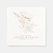 Door de hand getrokken wilde bloemen Elegant minim Servet (Voorkant)