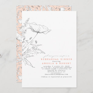 Door de hand getrokken wilde bloemen Elegant repet Kaart