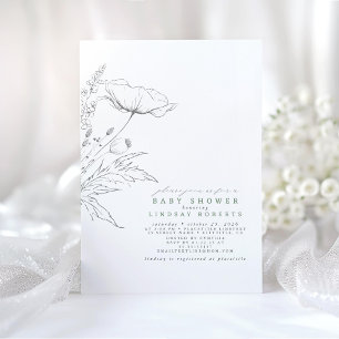 Door de hand getrokken wilde bloemen Elegant Sage  Kaart