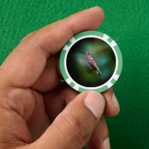 Door de huid geworpen Hummingbird - Originele Foto Poker Chips