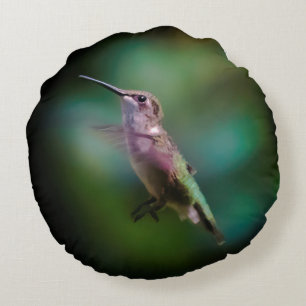 Door de huid geworpen Hummingbird - Originele Foto Rond Kussen