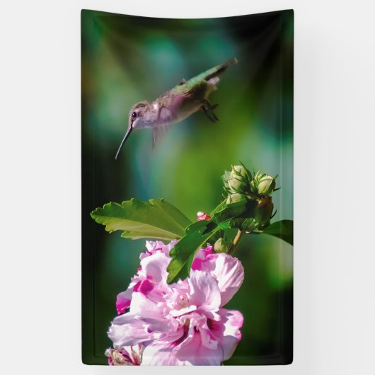 Door de huid geworpen Hummingbird - Originele Foto Spandoek (Verticaal)