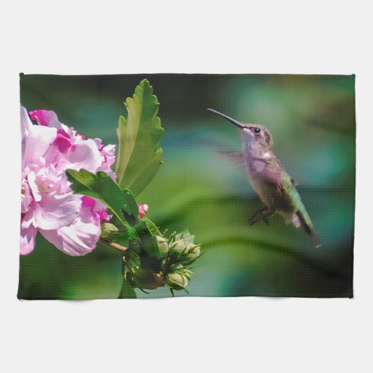 Door de huid geworpen Hummingbird - Originele Foto Theedoek (Horizontaal)