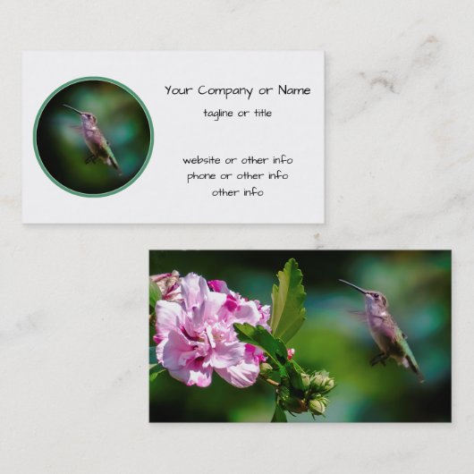 Door de huid geworpen Hummingbird - Originele Foto Visitekaartje (Voorkant / Achterkant)