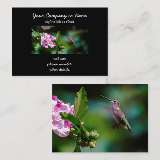 Door de huid geworpen Hummingbird - Originele Foto Visitekaartje (Voorkant / Achterkant)