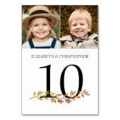 Door de jaren 2 foto's herfst bruiloft kaart (Achterkant)