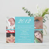 Door de jaren heen Afstuderen Invitation-turquoise Kaart (Staand voorkant)