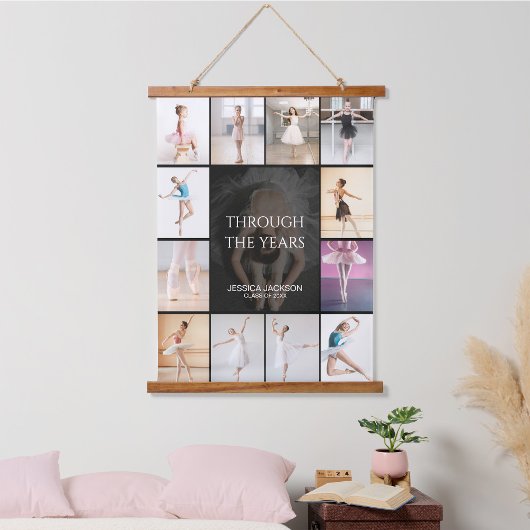 Door de jaren heen gepersonaliseerd afstudeerbord hangend wandkleed