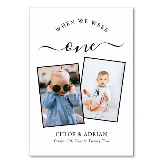 Door de jaren heen Koestje 4x Foto Wedding Modern Kaart (Achterkant)