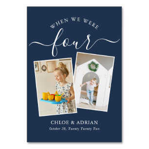 Door de jaren heen Koppel Foto Wedding Modern Tabl Kaart