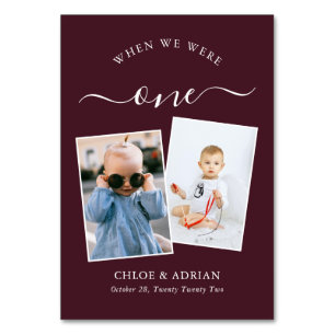 Door de jaren heen Koppel Foto Wedding Modern Tabl Kaart