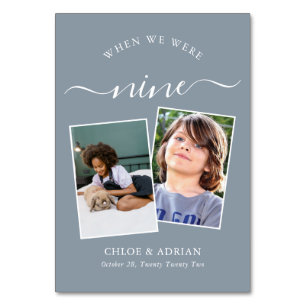 Door de jaren heen Koppel Foto Wedding Modern Tabl Kaart