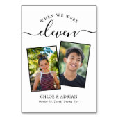 Door de jaren heen Koppel Foto Wedding Modern Tabl Kaart (Voorkant)