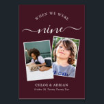 Door de jaren heen Koppel Foto Wedding Modern Tabl Kaart<br><div class="desc">Let op en heb wat plezier met je trouwreceptietabelnummers - Deze elegante eenvoudige tabelnummers geven je de mogelijkheid om een foto van de bruid en bruidegom op dezelfde leeftijd op te nemen als het tabelnummer, de bruid- en groomnaam/s en de datum van hun bruiloft. De achtergrondkleur is ingeburgerd met witte...</div>