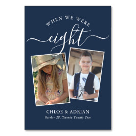 Door de jaren heen Koppel Foto Wedding Modern Tabl Kaart