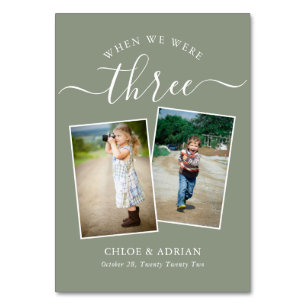 Door de jaren heen Koppel Foto Wedding Modern Tabl Kaart