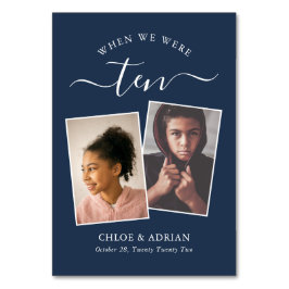 Door de jaren heen Koppel Foto Wedding Modern Tabl Kaart