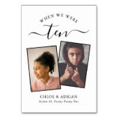Door de jaren heen Koppel Foto Wedding Modern Tabl Kaart (Voorkant)