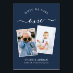 Door de jaren heen koppelen Paar Foto Wedding Mode Kaart<br><div class="desc">Let op en heb wat plezier met je trouwreceptietabelnummers - Deze elegante eenvoudige tabelnummers geven je de mogelijkheid om een foto van de bruid en bruidegom op dezelfde leeftijd op te nemen als het tabelnummer, de bruid- en groomnaam/s en de datum van hun bruiloft. De achtergrondkleur is blauw van de...</div>